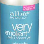 Alba Botanica Very Emollient Midnight Tuberose Bath and Shower Gel, 32 oz