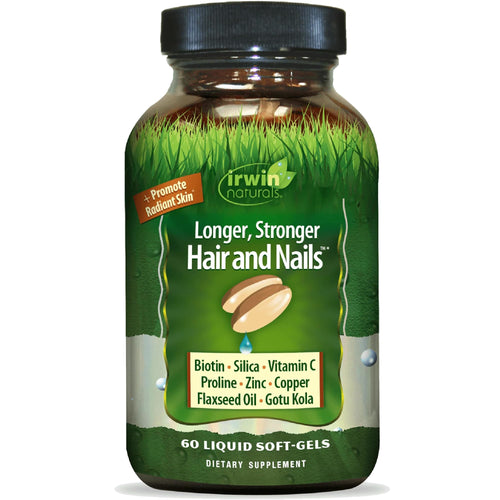 Irwin Naturals Longer, Stronger Hair & Nails Beauty, 60 Softgels