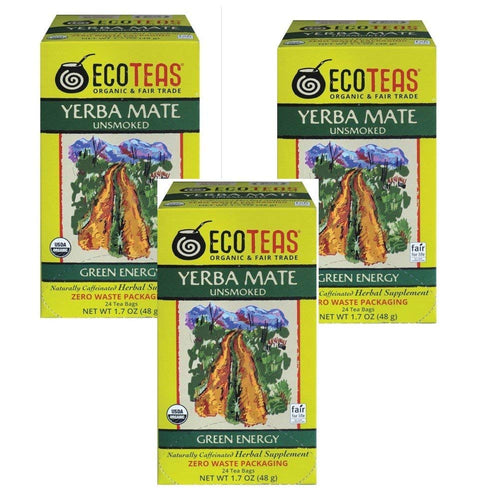 Eco Teas Organic Unsmoked Yerba Mate Tea, 24 Bags (Pack of 3)