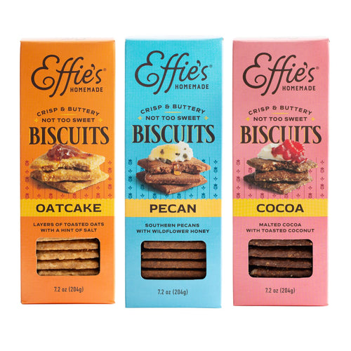 Effie's Homemade Oatcakes Variety Pack, Pecan Cocoa (Pack of 3)