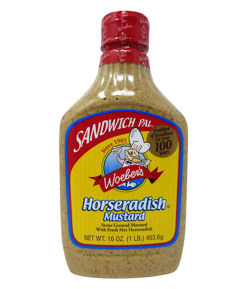 Woeber Sandwich Pal Horseradish Mustard, 16 oz
