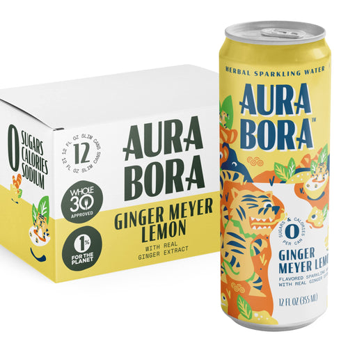 Aura Bora Ginger Meyer Lemon Sparkling Water, 12 fl oz