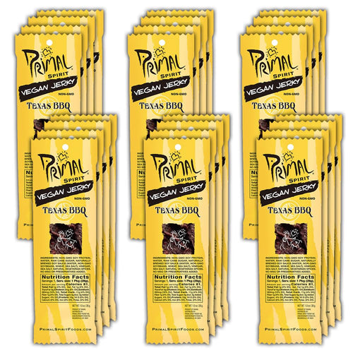 Primal Spirit Vegan Jerky, Texas BBQ, 1 oz (Pack of 24)