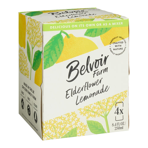 Belvoir Farms Sparkling Elderflower Lemonade, 8.4 fl oz (4 Cans)