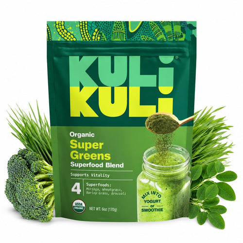 Kuli Kuli Organic Super Greens Powder, Moringa, Wheatgrass & Broccoli, 6 oz