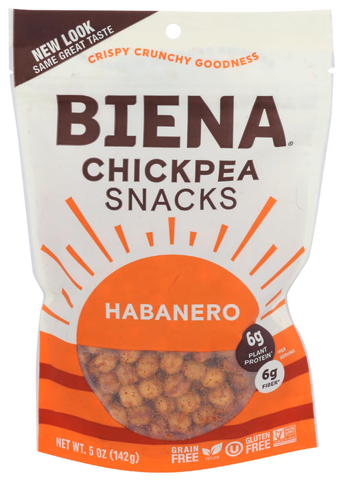 Biena Foods Chickpea Snack, Habanero, 5 oz