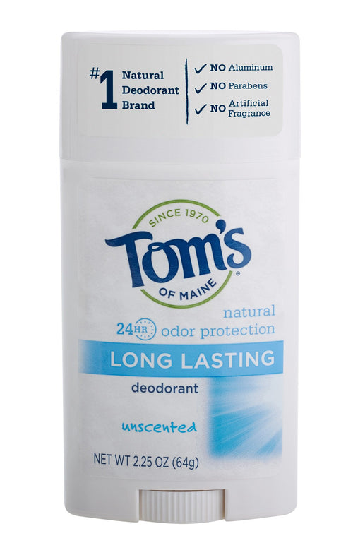 Tom's of Maine Natural Deodorant Stick, Unscented, 2.25 oz