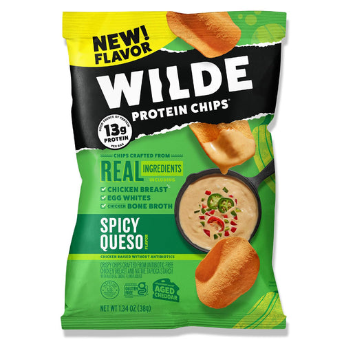 Wilde Protein Chips, Spicy Queso, 1.34 oz (Pack of 8)