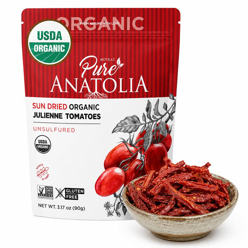 Pure Anatolia Organic Sun-Dried Tomatoes, Julienne Cut, 3.17 oz