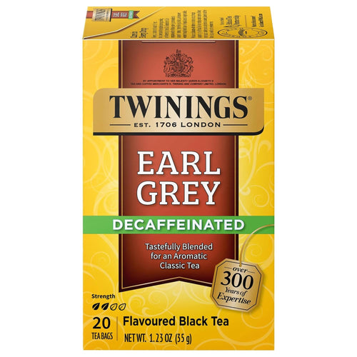 Twinings Decaffeinated Earl Grey Black Tea Bags with Bergamot, 20 Count