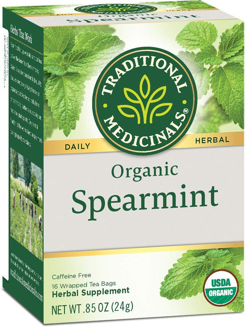 Traditional Medicinals Organic Spearmint Herbal Tea, 16 Tea Bags