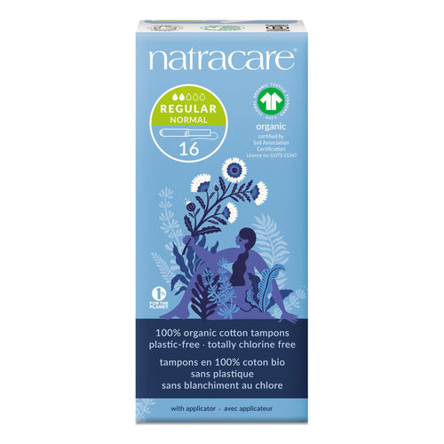 Natracare Organic Regular Tampons with Applicator, 16 Count (Pack of 3)