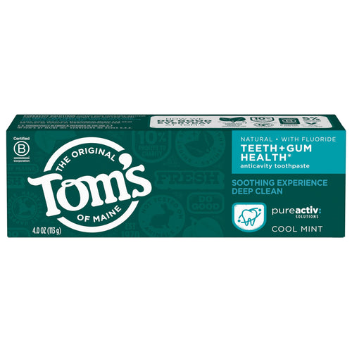 Tom's of Maine PureActiv Anticavity Fluoride Toothpaste Gel, Cool Mint, 4 oz