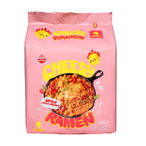 Otoki Spicy Cheesy Ramen Noodles, Spicy Chili Cheddar, 4.23 oz (Pack of 4)