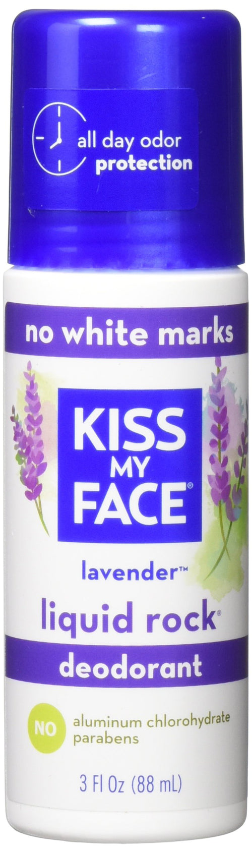 Kiss My Face Liquid Rock Roll-On Deodorant, Lavender, 3 fl oz (Pack of 2)