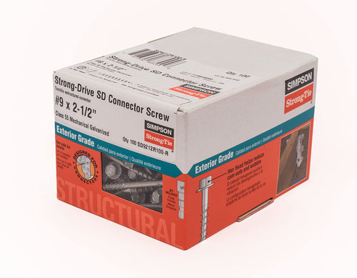 Simpson Strong-Tie Strong-Drive SD Connector Screws, #9 x 2-1/2", Galvanized (Box of 100)