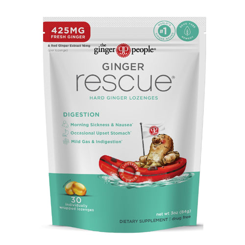 Ginger Rescue Digestive Wellness Hard Lozenges, 30 Count