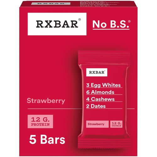 RXBAR Protein Bars, Strawberry, 9.1 oz Box (5 Bars)