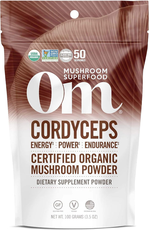 Om Mushroom Superfood Cordyceps Organic Mushroom Powder, 3.5 oz