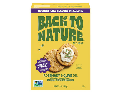 Back to Nature Rosemary & Olive Oil Stoneground Wheat Crackers, 5 oz Box