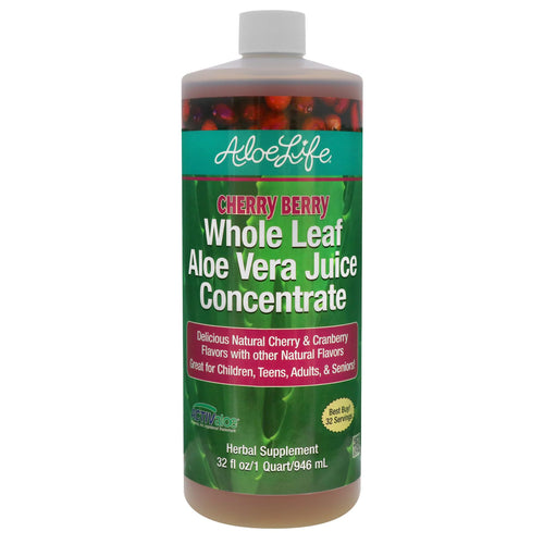 Aloe Life Whole Leaf Aloe Vera Juice, Cherry Berry, 32 oz