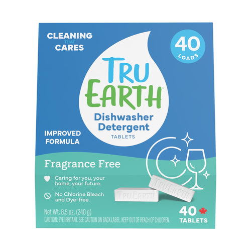Tru Earth Dishwasher Tablets, Fragrance-Free, 40 Tablets