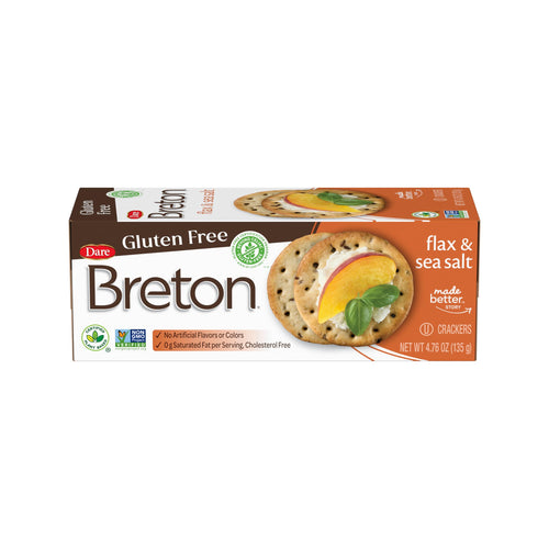Dare Breton Gluten-Free Crackers, Original with Flax, 4.76 oz