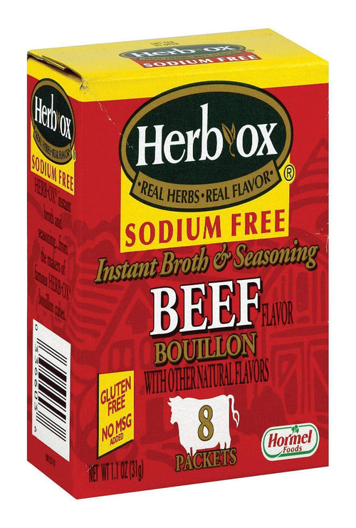 Herb-Ox Sodium Free Beef Instant Broth & Seasoning Bouillon Packets, 1.1 oz