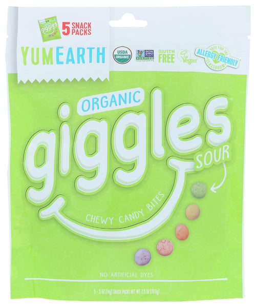 YumEarth Giggles Sour Chewy Candy, 5 Count