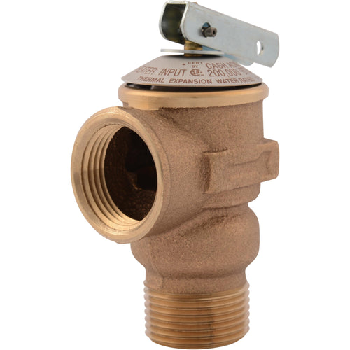 Cash Acme RV Pressure Relief Valve, 3/4 in, Bronze, 75 PSI