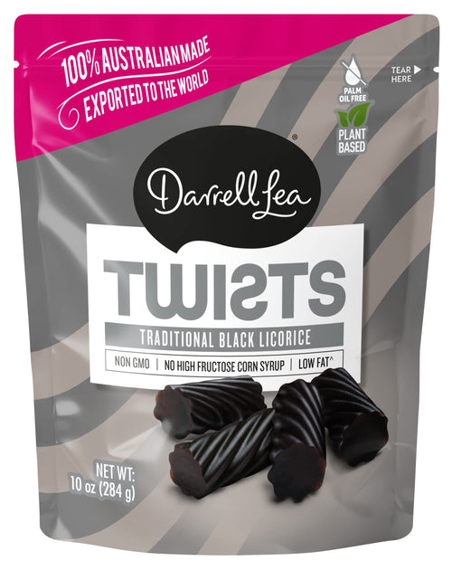 Darrell Lea Twists Australian Licorice, Traditional Black, 10 oz