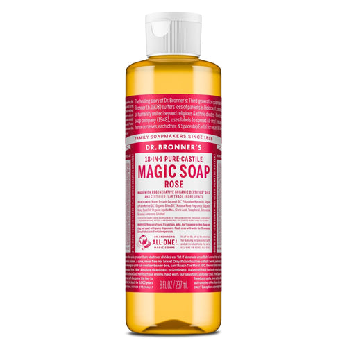 Dr. Bronner's Organic Liquid Soap, Rose, 8 oz