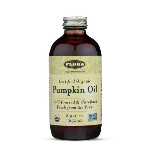 FloraHealth Organic Pumpkin Seed Oil, Cold-Pressed, 8.5 fl oz Glass Bottle