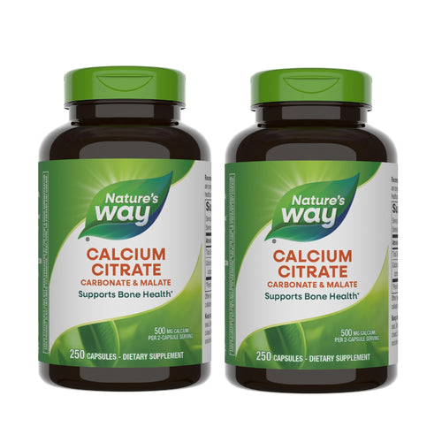 Nature's Way Calcium Citrate, Carbonate & Malate, 250 Count (Pack of 2)