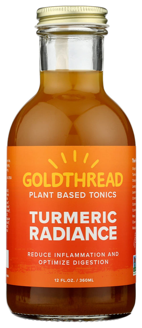 Goldthread Herbal Plant Based Tonic, Turmeric Radiance, 12 fl oz (Pack of 6)