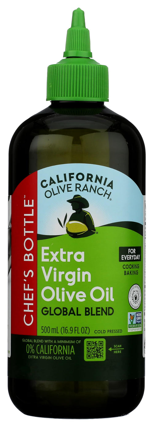 California Olive Ranch Global Extra Virgin Olive Oil, Chef Bottle, 16.9 fl oz