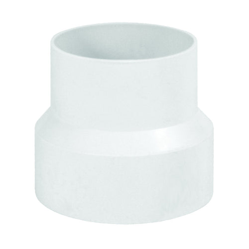 Deflecto Plastic Duct Increaser and Reducer, White, 4 Inch to 3 Inch