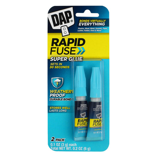 DAP RapidFuse Super Glue, Clear, 0.2 oz (Pack of 2)