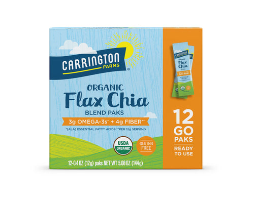 Carrington Farms Organic Flax Chia Packs, 0.4 oz (Pack of 12)