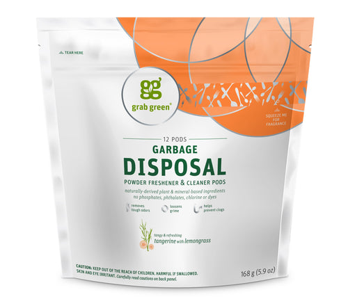 Grab Green Garbage Disposal Cleaner, Tangerine Lemongrass, 12 Pods