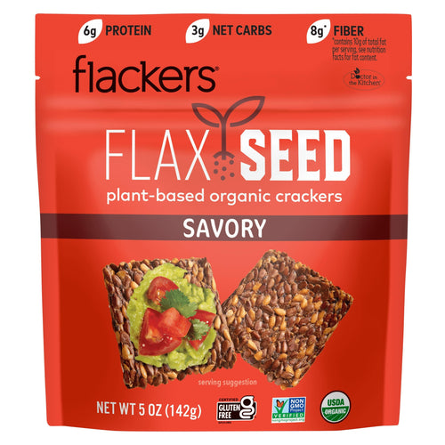 Flackers Savory Flax Seed Crackers, 5 oz