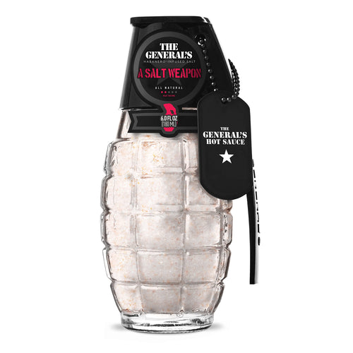 The General's Hot Sauce Salt Weapon, Spicy Habanero Pepper Sea Salt Seasoning, 6 oz
