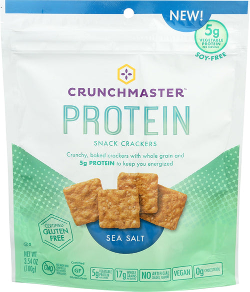 Crunchmaster Protein Snack Crackers, Sea Salt, 3.54 oz