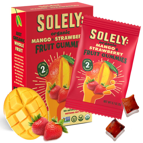 Solely Organic Mango & Strawberry Whole Fruit Gummies, 5 Bags (3.5 oz)