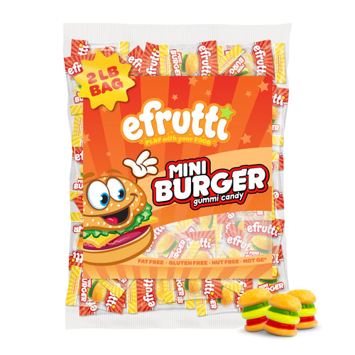 efrutti Mini Burgers Fruity Gummy Candy, 100 Count