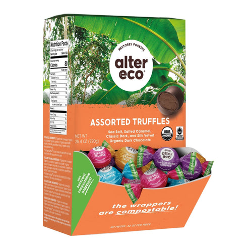 Alter Eco Dark Chocolate Truffles, Medley, 60 Count