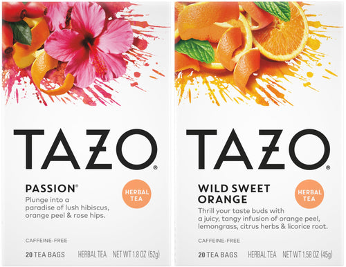 Tazo Passion and Wild Sweet Orange Herbal Tea Variety Pack, 20 Count