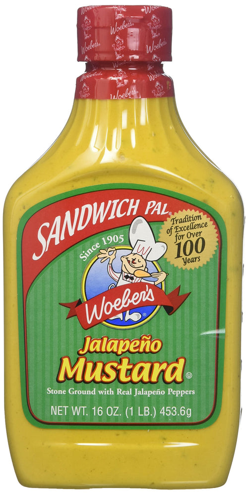 Woeber's Sandwich Pal Jalapeno Mustard (Pack of 2)