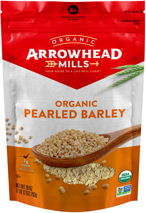 Arrowhead Mills Organic Pearled Barley, 28 oz Bag (Pack of 6)