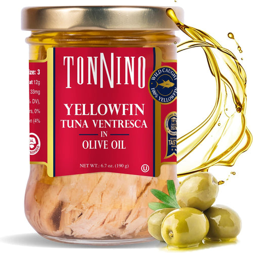 Tonnino Olive Oil Yellowfin Ventresca Belly Fillets, 6.7 oz (Pack of 6)